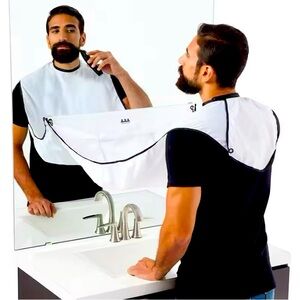 Men's Shaving Apron - Beard Shaving Care. White Color.